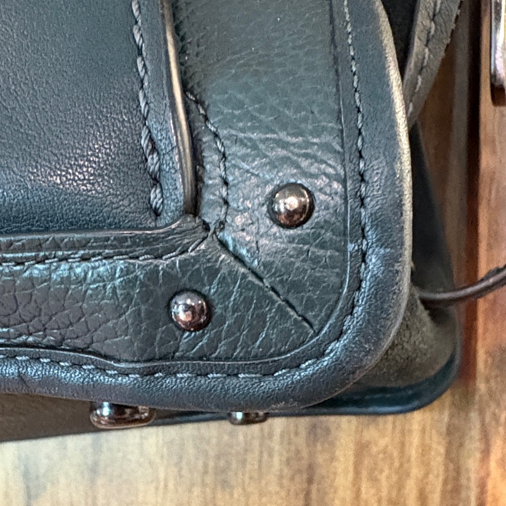 Coach Dark Teal Leather Satchel - Picture 14 of 16